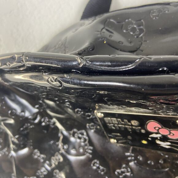 Vintage Hello Kitty Loungefly Embossed Black Faux Leather Backpack 2012 - Picture 6 of 16